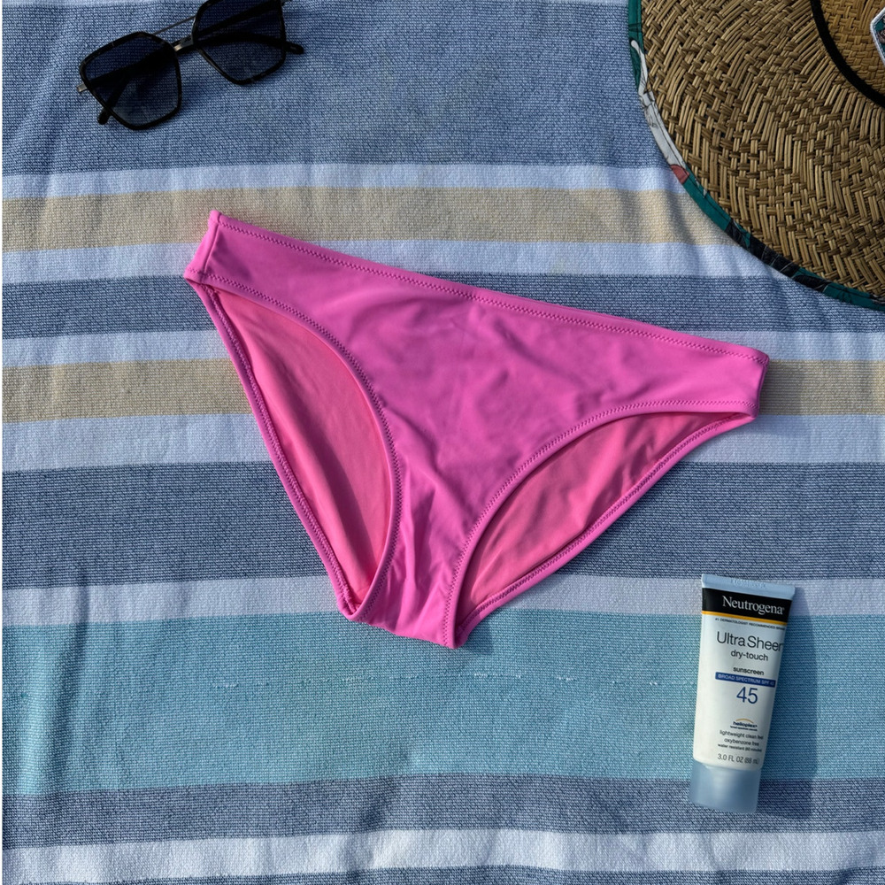 Aerie Bikini Bottom L Green Floral Print Mid-Rise Brief NWT Stretch Lined Swim